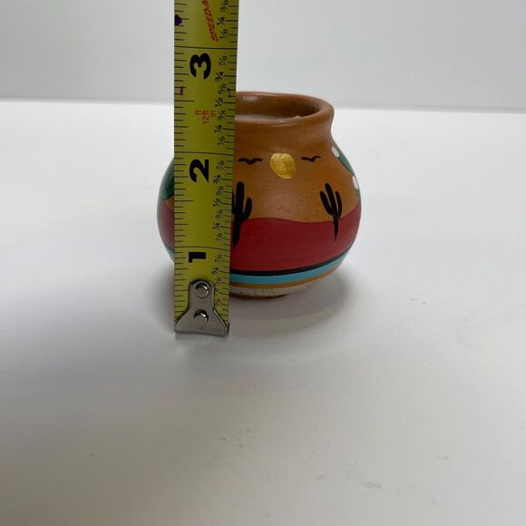 Grand Canyon Candle Tesa Ceramic Pottery By Maack Hand Painted Small Vase - Picture 8 of 8